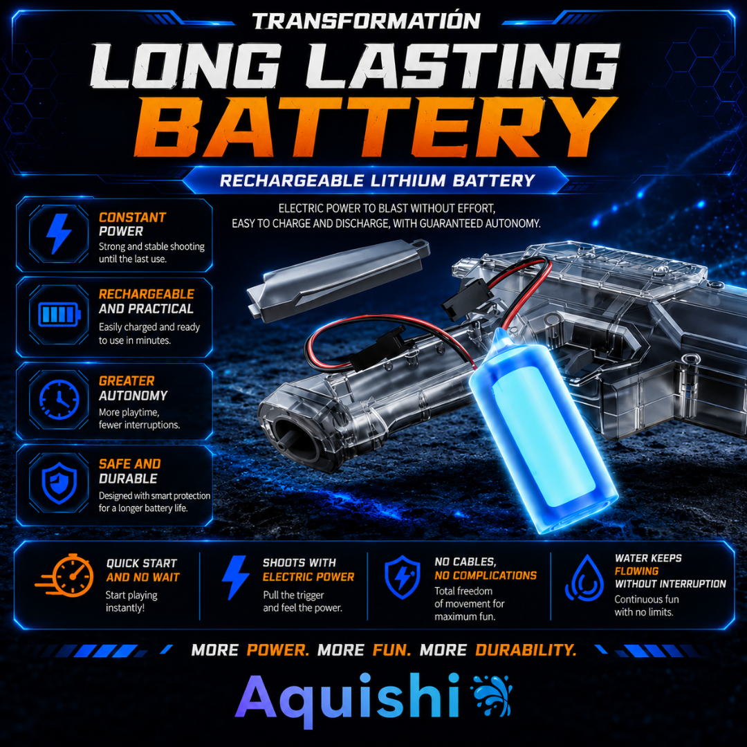 Aquishi™ – pistola de agua eléctrica con luces LED